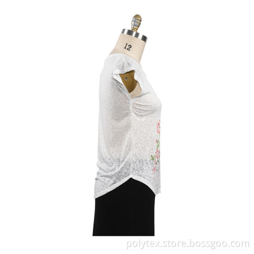 Kaos Musim Panas Wanita Casual O Neck